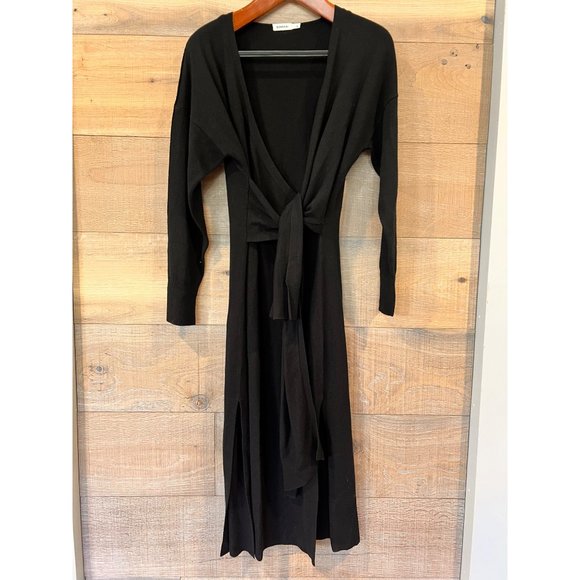 SIMKHAI Skyla Long Sleeve black Wrap Sweater Dress SIZE M - Picture 3 of 8
